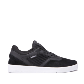 Mens Supra Low Top Shoes SAINT Black/White | AU-35587